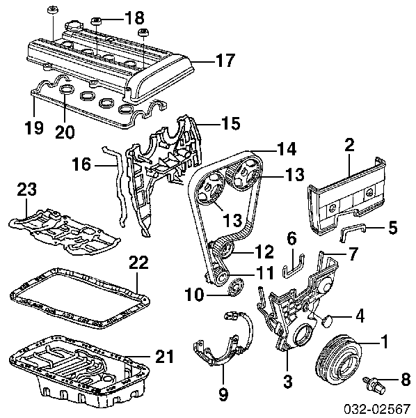 Panela de óleo de cárter do motor para Honda CR-V (RD)