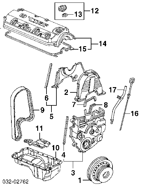 Vedante de tampa de válvulas de motor para Honda Accord (CG)