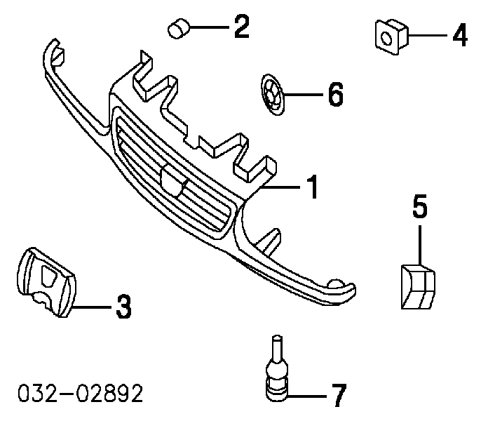 Пистон (клип) крепления решетки радиатора к панели 8942180270 Honda