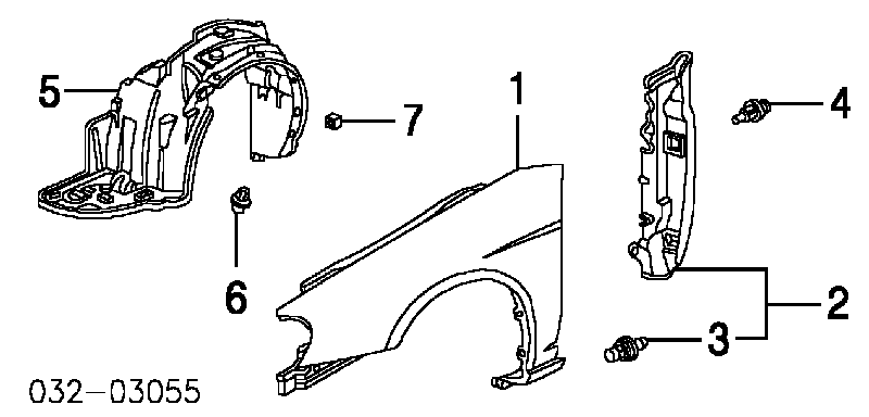 Cápsula (prendedor) de fixação do forro do pára-choque do pára-lama dianteiro 91501S04003 Honda