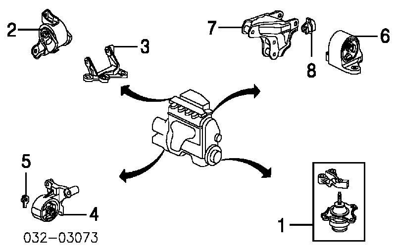 50840S5A990 Honda coxim (suporte dianteiro de motor)