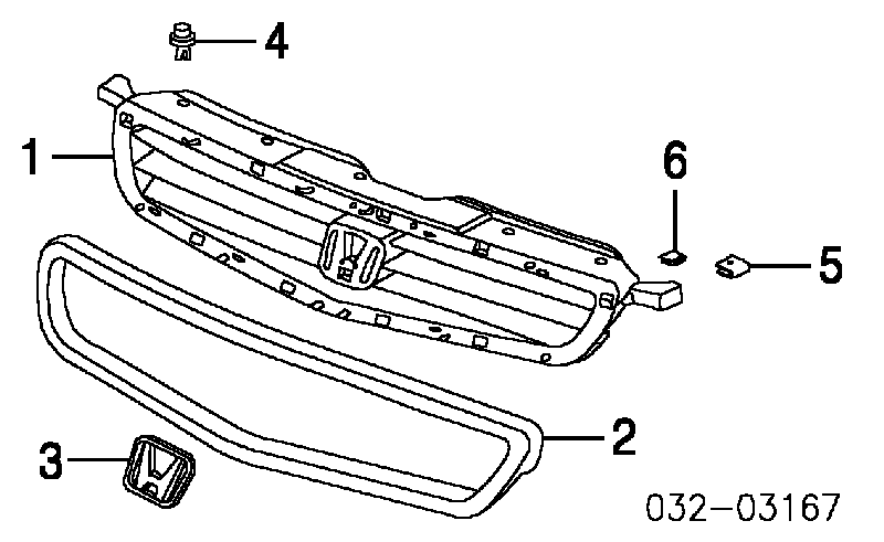 Grelha do radiador para Honda Civic (EJ9, EK3/4)