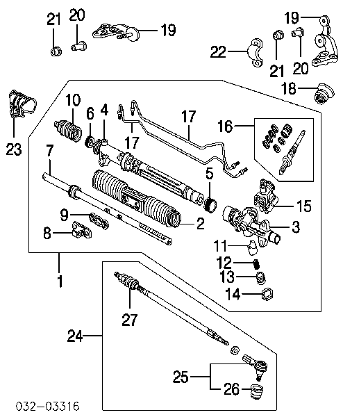 Прокладка кронштейна рулевой рейки на Honda CR-V II 