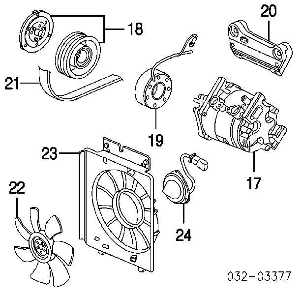 Ventilador (roda de aletas) do radiador de aparelho de ar condicionado para Honda STREAM (RN)