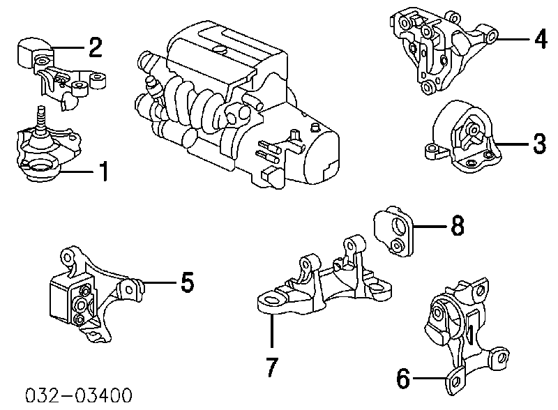 Coxim (suporte) traseiro de motor para Honda CR-V (RD)
