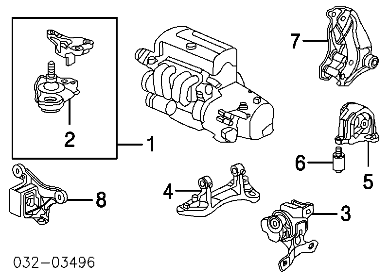 Coxim (suporte) direito de motor para Honda CR-V (RD)