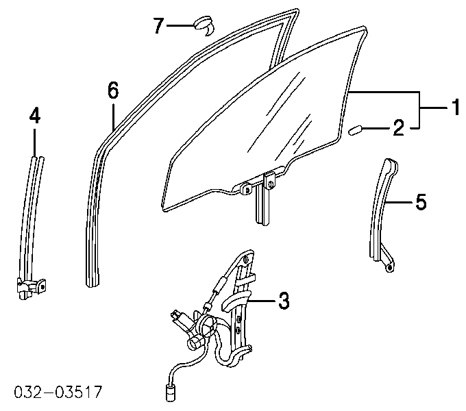 Mecanismo de acionamento de vidro da porta dianteira direita para Honda Civic (EJ9, EK1)