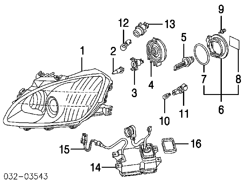 33116ST7003 Honda lâmpada de xénon