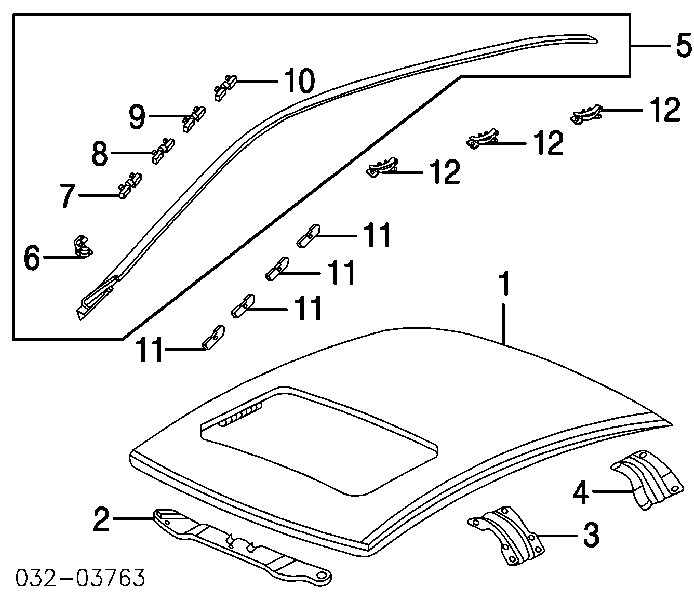 Braçadeira (cápsula) de fixação de moldura da porta para Honda Civic (FD1)