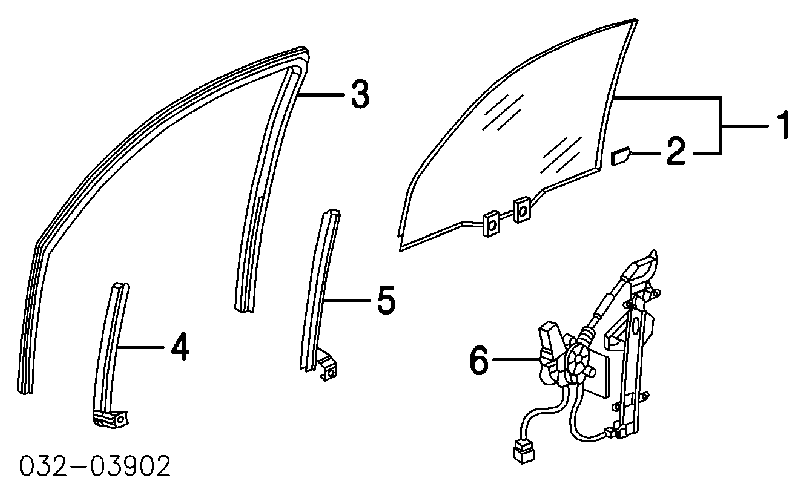 Mecanismo de acionamento de vidro da porta dianteira direita para Honda CR-V (RD)