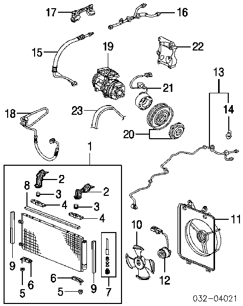 Ventilador (roda de aletas) do radiador de aparelho de ar condicionado para Honda Pilot 