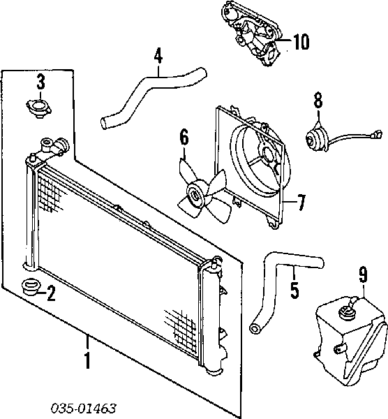 Ventilador (roda de aletas) do radiador de esfriamento para Mazda 323 (BG)