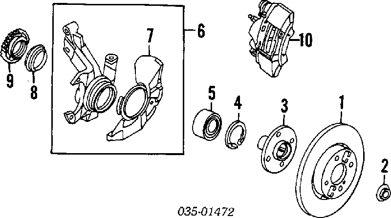 Rolamento de cubo dianteiro para Mazda Protege (4 DOOR)