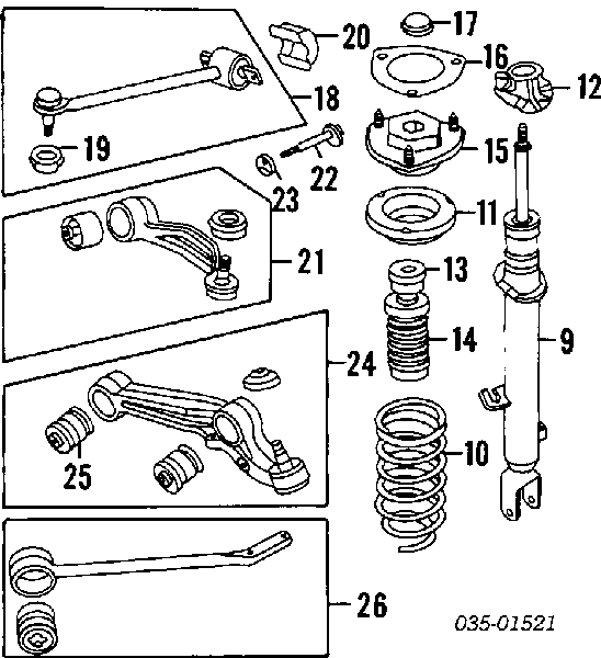 Braço oscilante inferior direito de suspensão dianteira para Mazda 929 (HD)