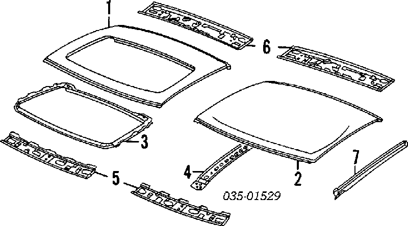 Moldura do teto direita para Mazda MX-3 (EC)