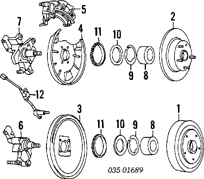 Rolamento de cubo traseiro para Mazda 626 (GD)