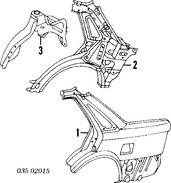 Pára-lama traseiro direito para Mazda 626 (GD)