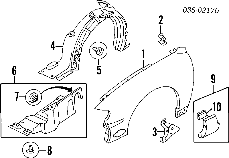 Cápsula (prendedor) de fixação do pára-choque dianteiro para KIA Cerato (LD)