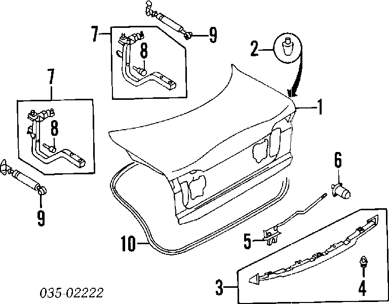 Amortecedor de tampa de porta-malas (de 3ª/5ª porta traseira) para Mazda Xedos (TA)