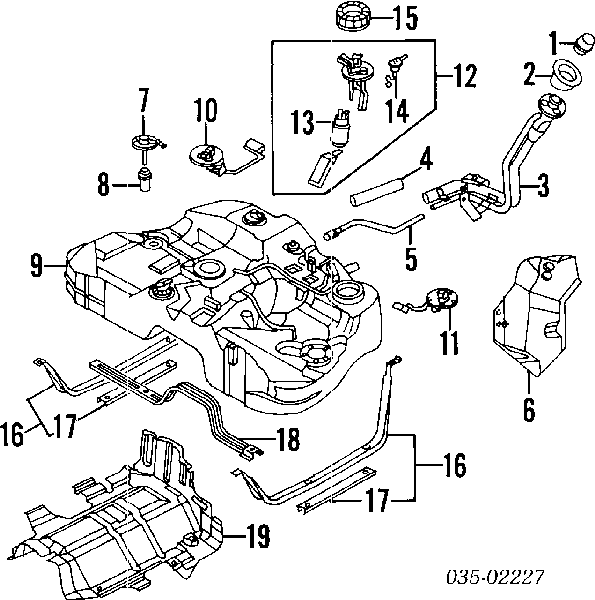 KJ01-13-35ZA Mazda топливный насос электрический погружной