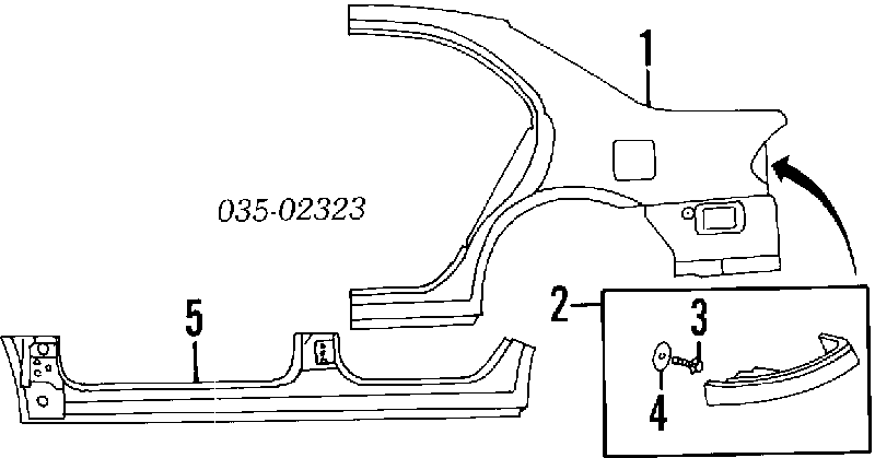 Pára-lama traseiro esquerdo para Mazda 323 (BA)