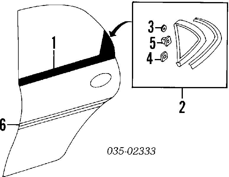 Moldura da porta traseira direita para Mazda 323 (BA)
