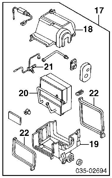 Vaporizador de aparelho de ar condicionado para Mazda 323 (BA)