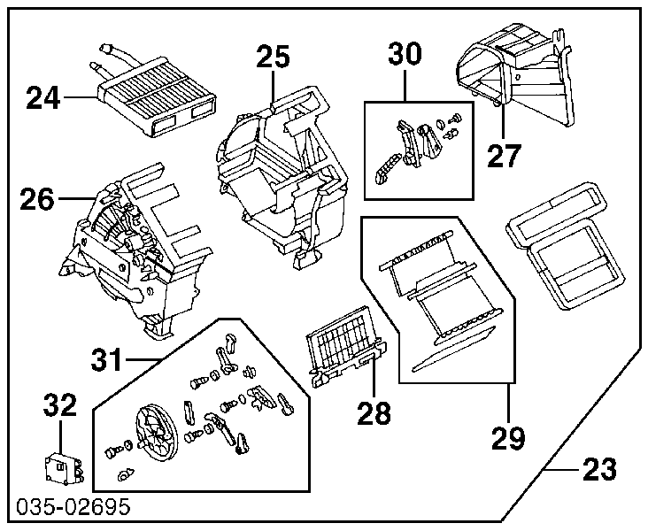 Radiador de forno (de aquecedor) para Mazda 323 (BA)