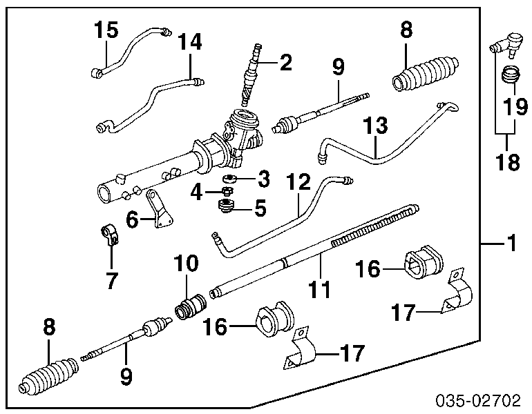 Tração de direção direita para Mazda 323 (BA)