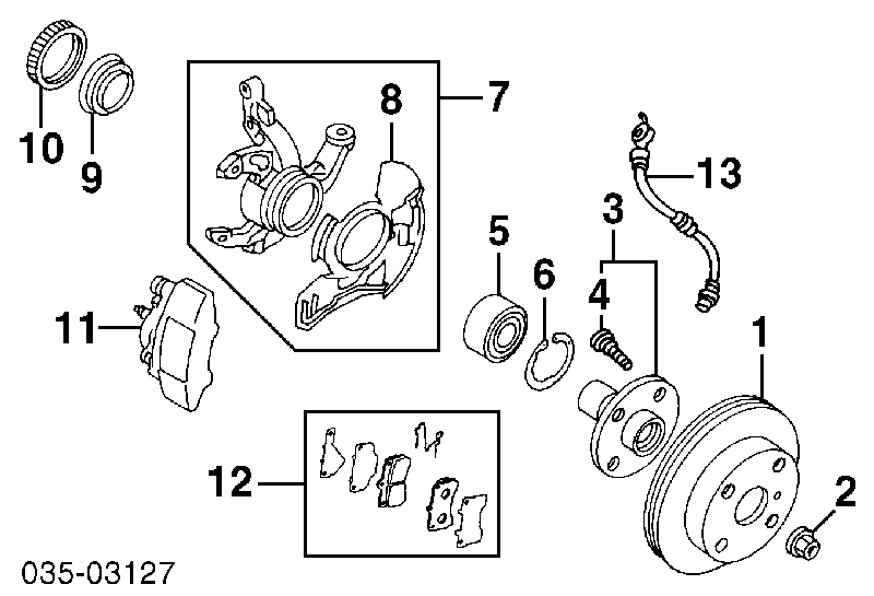 Kit de reparação de suporte do freio dianteiro para Mazda MX-3 (EC)