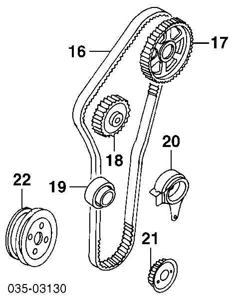 Engrenagem de cadeia da roda dentada de acionamento de cambota de motor para Mazda 323 (BJ)