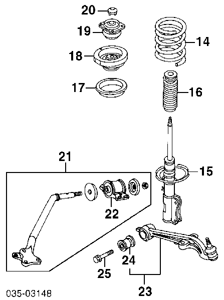 Bota de proteção de amortecedor dianteiro para Mazda MPV (LV)