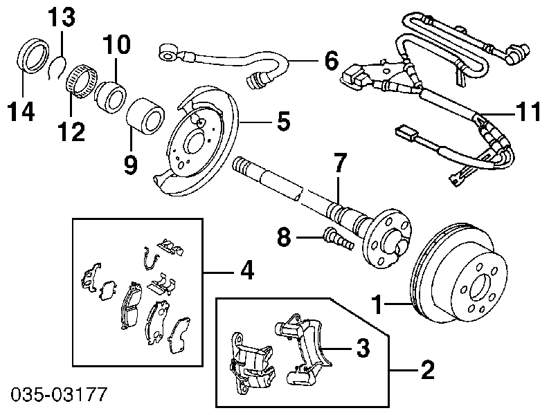 Sapatas do freio traseiras de disco para Mazda MPV (LV)