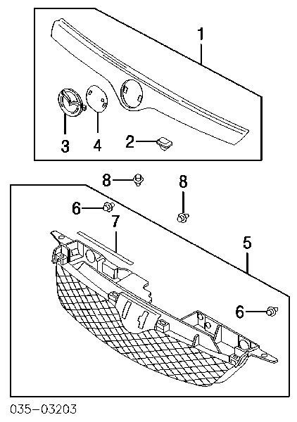 Moldura de grelha do radiador para Mazda 323 (BJ)