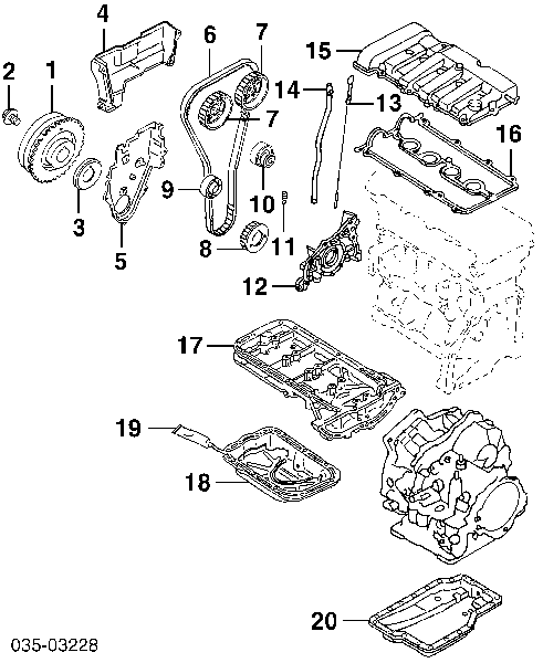 Vedante de tampa de válvulas de motor para Mazda Premacy (CP)