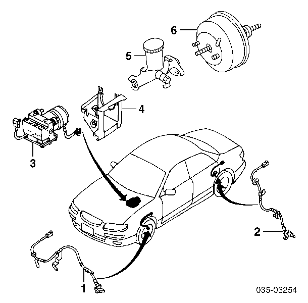 Sensor ABS traseiro esquerdo para Mazda Xedos (TA)