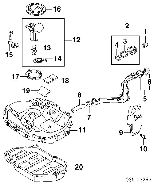 Sensor do nível de combustível no tanque para Mazda 323 (BJ)