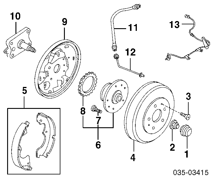 Parafuso do freio de disco para Mazda 626 (GF)