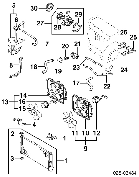 Mangueira (cano derivado) do termostato para Mazda 323 (BJ)