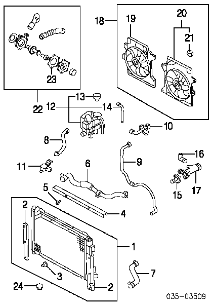 Radiador de esfriamento de motor para Ford Maverick 