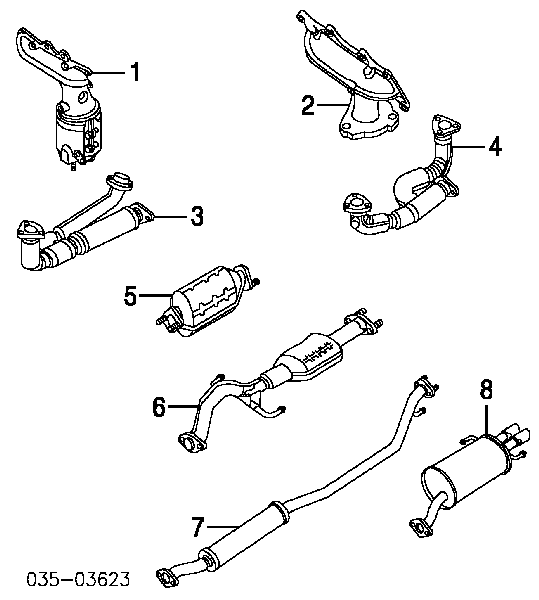 KLA240550 Mazda Штаны глушителя передние