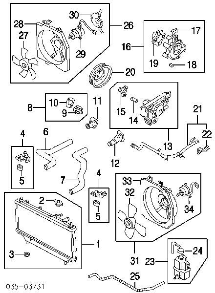 Mangueira (cano derivado) do radiador de esfriamento superior para Mazda 323 (BJ)