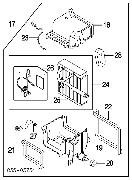 Vaporizador de aparelho de ar condicionado para Mazda 323 (BJ)