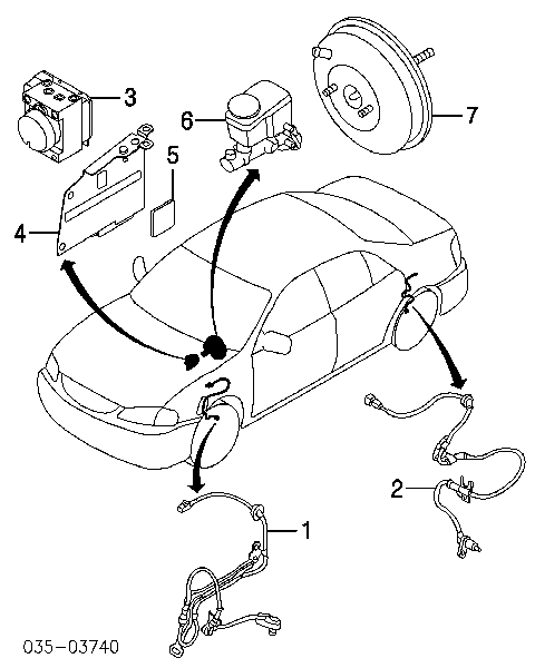 GE7C4372YC Mazda sensor abs traseiro esquerdo