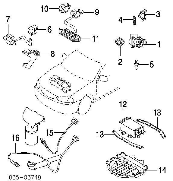 Sensor de temperatura do fluido de esfriamento (de ativação de ventilador do radiador) para Toyota Picnic (XM1)