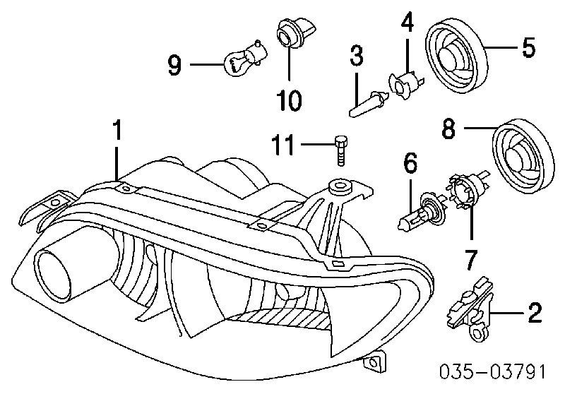 Base (casquilho) de lâmpada da luz para Mazda 3 (BK12)