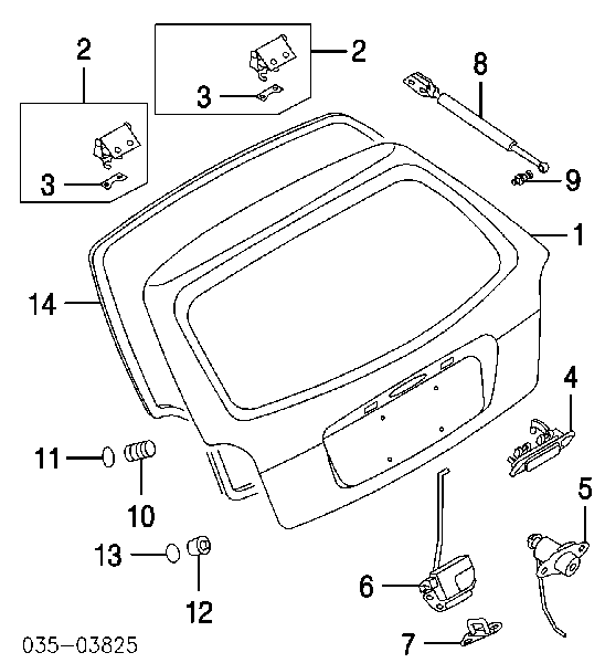 Pára-choque (grade de proteção) de tampa de porta-malas (de 3ª/5ª porta traseira) para Mazda 323 (BJ)