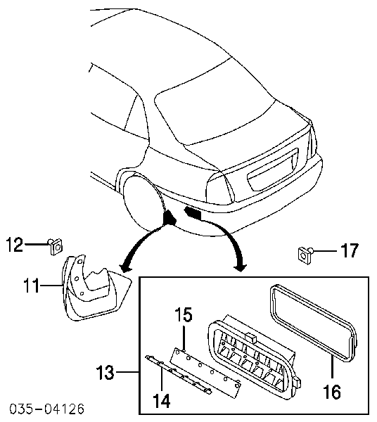 Protetor de lama traseiro esquerdo para Mazda 323 (BJ)