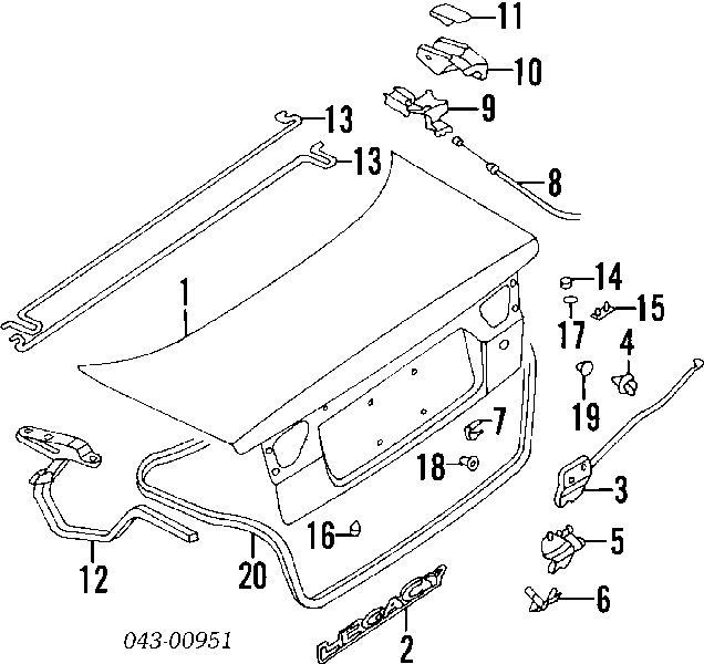 Амортизатор багажника 57521AC040 Subaru