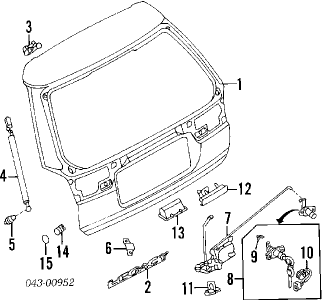 60330AC001 Subaru amortecedor de tampa de porta-malas (de 3ª/5ª porta traseira)